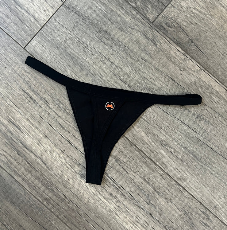 Thong Black w/ white & orange logo