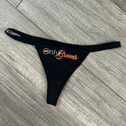 Thong Black w/ white & orange logo