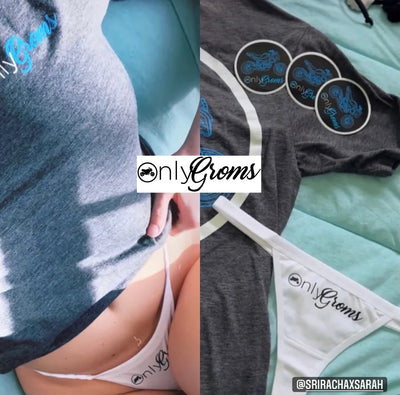 Thong white w/ black logo