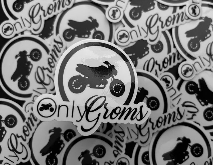 3in Full logo BLACK/WHITE Sticker – OnlyGroms
